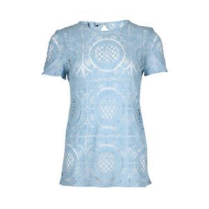 Burberry Prorsum Lace Blouse in Blue Cotton